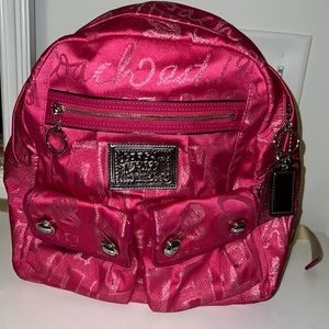 Hot Pink Poppy Coach Backpack